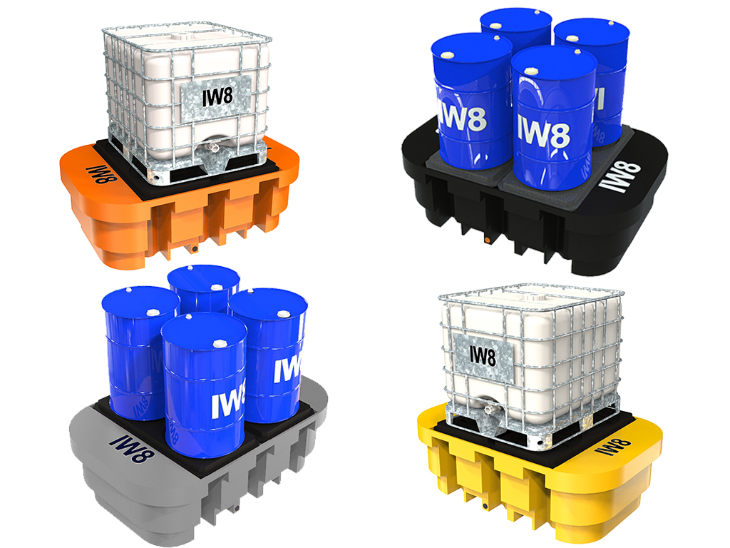 Contenção primária: Palletes contentores de vazamento.